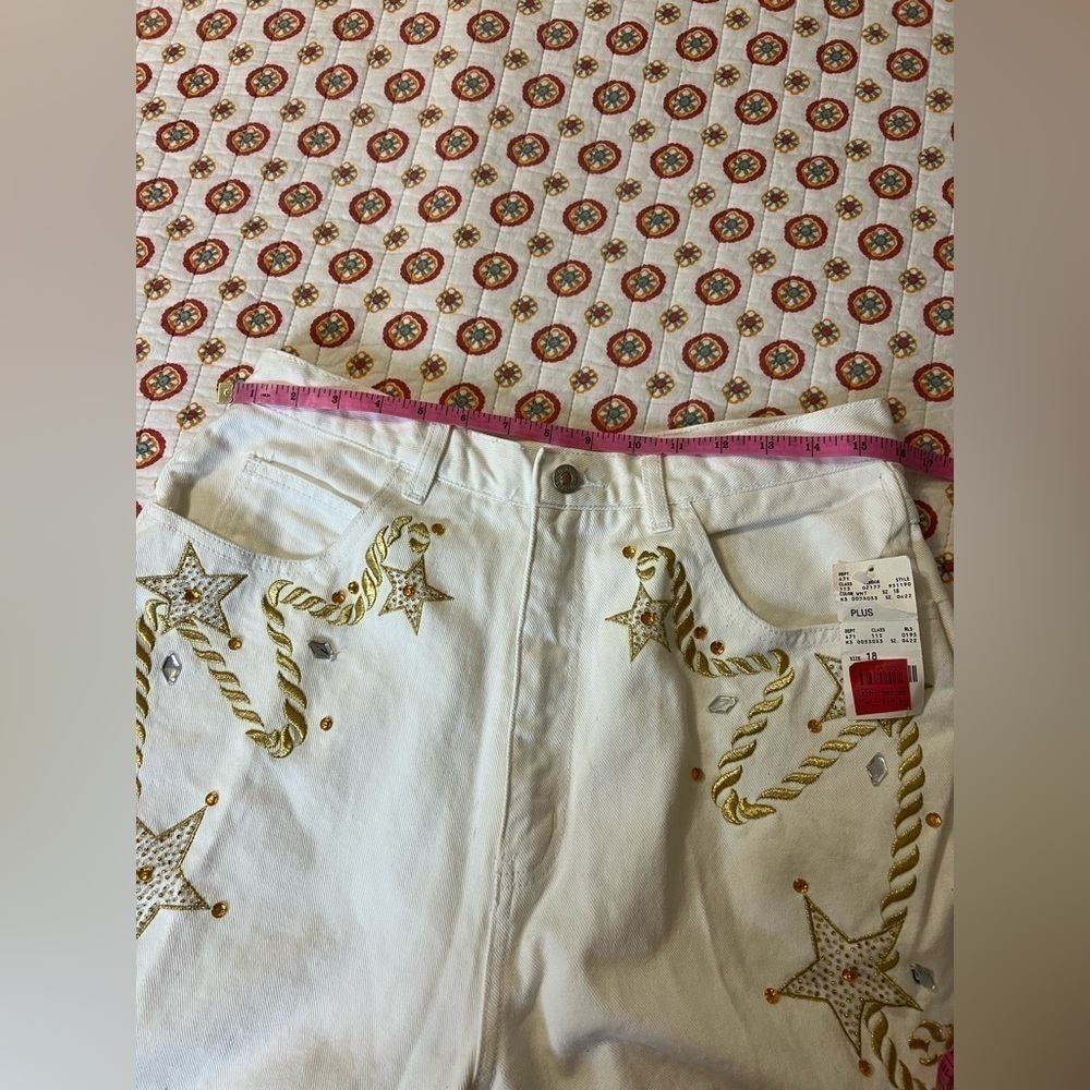 NWT Vintage 80s Country Western Metallic Gold Mom Jeans Size 10 - Picture 8 of 12